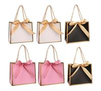 YAZWUR Sacchetti Regalo in Carta con Manici, 6 Pezzi Eleganti e Versatili, Ideali per Compleanni, San Valentino, Matrimoni, Natale e Regali Pensione Donna, Medi (14x6x12cm) (Tre Modelli)