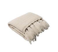 YB-FCJKPA Coperta a Maglia con Nappine a Frangie, Coperta Decorativa Morbida, Coperta a Quadri, Coperta a Quadri, Copertura sul Letto Decorazione a Molla (Apricot)