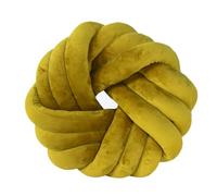 YB-FCJKPA Round Handmade Knot Pillow Cushion, 14 x 14 Inch Knotted Modern Decorative Pillows, Solid Color Futon Bed Decor Textured Home Accent (Olive Green)