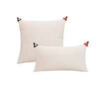 YB-FCJKPA Set of 2 Christmas Theme Throw Pillow Cover with Cute Xmas Hat, Soft Festivals Winter Cushion Case Decoration for Sofa Couch (White)