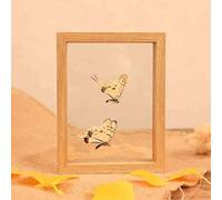 YBAAKZIIR Cornici per Collage, Cornice in Legno con Doppio Vetro, bifacciale, for Foto, opere d'Arte, Colore Noce e, Diverse Dimensioni(Wood Color,Square 7 Inches [17.5 * 17.5cm])