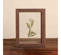 YBAAKZIIR Cornici per Collage, Cornice in Legno con Doppio Vetro, bifacciale, for Foto, opere d'Arte, Colore Noce e, Diverse Dimensioni(Walnut,Square 8 Inches [20 * 20cm])