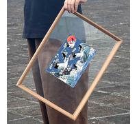YBAAKZIIR Cornici per Collage, Double Sided Transparent Wooden Photo Frame for Specimens Display Multicolor Multiple Sizes(Light Walnut 1,6 Inches)