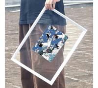 YBAAKZIIR Cornici per Collage, Double Sided Transparent Wooden Photo Frame for Specimens Display Multicolor Multiple Sizes(White 1,[Outer Frame 52 * 52cm])