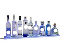 YBAAKZIIR Scaffale espositivo per Bottiglie di liquore Illum Mensola espositiva LED portabottiglie e portabicchieri con Telecomando RF for Bar di casa(20in)