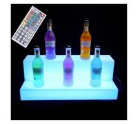 YBAAKZIIR Scaffale espositivo per Bottiglie di liquore Illum Supporto for Illuminazione for mensola for Bottiglie for casa, Bar, Feste Commerciali con Telecomando RF, 20 Pollici(16in)