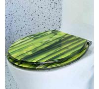 YBAAKZIIR Sedile del Bagno Morbido Chiuso, Sedile for WC in Resina Trasparente con Chiusura lenta e sgancio rapido for WC U/V/O, Distanza Fori 10-20 cm, 33-40x40-48 cm(L Style)