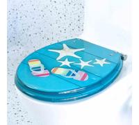 YBAAKZIIR Sedile del Bagno Morbido Chiuso, Sedile for WC in Resina Trasparente con Chiusura lenta e sgancio rapido for WC U/V/O, Distanza Fori 10-20 cm, 33-40x40-48 cm(K Style)