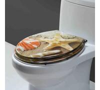 YBAAKZIIR Sedile del Bagno Morbido Chiuso, Sedile WC con Chiusura Ammortizzata in Resina, Chiusura Inferiore for WC semichiuso, 42x36 cm, Multicolore(Style-6)
