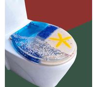 YBAAKZIIR Sedile del Bagno Morbido Chiuso, Sedile WC con Chiusura rallentata in Resina Multicolore 42x36 cm con sgancio rapido Facile da Pulire(Style-3)