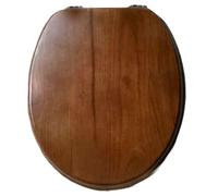 YBAAKZIIR Sedile del Bagno Morbido Chiuso, Sedile WC in Legno massello con Chiusura Ammortizzata e sgancio rapido, Cerniera Regolabile Multicolore 43x36/44x36cm(Walnut-o,43 * 36 cm)