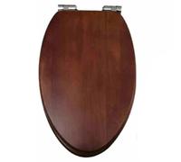 YBAAKZIIR Sedile del Bagno Morbido Chiuso, Sedile WC in Legno massello con Chiusura Ammortizzata e sgancio rapido, Cerniera Regolabile Multicolore 43x36/44x36cm(Walnut-v,44 * 36 cm)