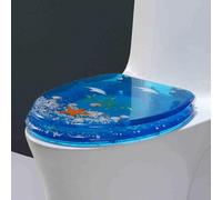 YBAAKZIIR Sedile del Bagno Morbido Chiuso, Sedile WC in Resina a sgancio rapido for Tipo V 150 kg 13-21 cm 36,5x42 cm(Style F)