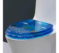 YBAAKZIIR Sedile del Bagno Morbido Chiuso, Sedile WC in Resina a sgancio rapido for Tipo V 150 kg 13-21 cm 36,5x42 cm(Style E)