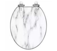 YBAAKZIIR Sedile del Bagno Morbido Chiuso, Sedile WC in Resina con Chiusura Ammortizzata e sgancio rapido Comfort Arc for WC Tipo U/V/O Multicolore 33-39x42-49 cm(D Style)