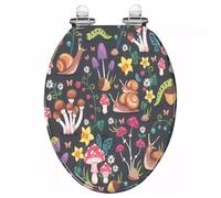 YBAAKZIIR Sedile del Bagno Morbido Chiuso, Sedile WC in Resina con Chiusura Ammortizzata e sgancio rapido Comfort Arc for WC Tipo U/V/O Multicolore 33-39x42-49 cm(J Style)