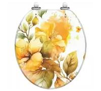YBAAKZIIR Sedile del Bagno Morbido Chiuso, Sedile WC in Resina con Chiusura Ammortizzata e sgancio rapido Comfort Arc for WC Tipo U/V/O Multicolore 33-39x42-49 cm(A Style)