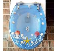 YBAAKZIIR Sedile del Bagno Morbido Chiuso, Sedile WC in Resina con Chiusura lenta e sgancio rapido Multicolore 36x43 cm U/V/O Distanza Fori 10-20 cm(D Style)