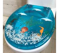 YBAAKZIIR Sedile del Bagno Morbido Chiuso, Sedile WC in Resina con Chiusura lenta Regolabile, Distanza tra i Fori di 10-20 cm, Adatto for WC U/V/O di Dimensioni 34-38x40-47 cm, 14 Stili(Style D)