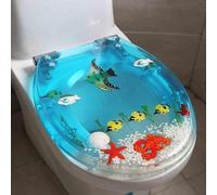 YBAAKZIIR Sedile del Bagno Morbido Chiuso, Sedile WC in Resina con Chiusura rallentata e Discesa silenziosa, spessorato for WC UVO 42x36 cm(Style-10)