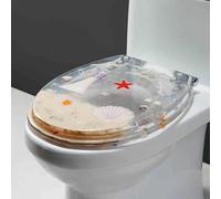 YBAAKZIIR Sedile del Bagno Morbido Chiuso, Sedile WC in Resina for WC Tipo U/V/O Multicolore 36x42 cm Distanza Fori 13-21 cm(E Style)