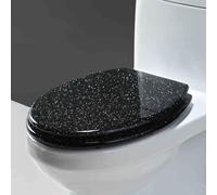 YBAAKZIIR Sedile del Bagno Morbido Chiuso, Sedile WC in Resina Glitterata Multicolore 42x36 cm a sgancio rapido Silenzioso con Cuscinetto Resistente for WC Tipo U/V/O(Style-4)