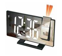 YBAAKZIIR Sveglia Digitale, Sveglia Digitale a LED con proiezione della Temperatura, Superficie a Specchio Multicolore(Style 2 White)