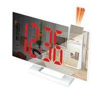 YBAAKZIIR Sveglia Digitale, Sveglia Digitale a LED con proiezione della Temperatura, Superficie a Specchio Multicolore(Style 1 Red)