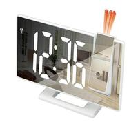 YBAAKZIIR Sveglia Digitale, Sveglia Digitale a LED con proiezione della Temperatura, Superficie a Specchio Multicolore(Style 1 White)