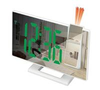 YBAAKZIIR Sveglia Digitale, Sveglia Digitale a LED con proiezione della Temperatura, Superficie a Specchio Multicolore(Style 1 Green)