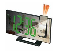 YBAAKZIIR Sveglia Digitale, Sveglia Digitale a LED con proiezione della Temperatura, Superficie a Specchio Multicolore(Style 2 Green)