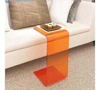 YBAAKZIIR Tavolino in acrilico, Comodino a forma di C for camera da letto, tavolino laterale trasparente(Orange,18 * 27in(30 * 55cm))