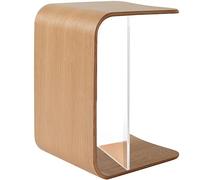 YBAAKZIIR Tavolino in acrilico, Tavolino laterale for divano Tavolino laterale a forma di U, a forma di C, Tavolini laterali for divano Design moderno(Beige White)