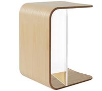 YBAAKZIIR Tavolino in acrilico, Tavolino laterale for divano Tavolino laterale a forma di U, a forma di C, Tavolini laterali for divano Design moderno(Light Beige white)