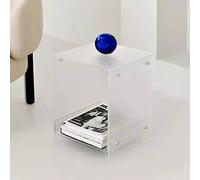 YBAAKZIIR Tavolino in acrilico, Tavolino laterale traslucido, comodino trasparente for camera da letto, tavolino piccolo for finestra a bovindo(Clear)