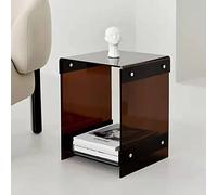 YBAAKZIIR Tavolino in acrilico, Tavolino laterale traslucido, comodino trasparente for camera da letto, tavolino piccolo for finestra a bovindo(Black)