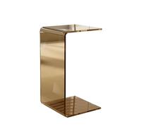 YBAAKZIIR Tavolino in acrilico, Tavolino laterale trasparente, tavolino da notte trasparente(Brown,30 * 30 * 65cm)