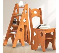 ybaymy Sedia pieghevole a scala per biblioteca, 4 ripiani, portatile, leggera scala 3 in 1, supporto per libreria, libreria per piante per riporre e decorare