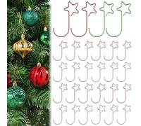 YBCCBY 120 Pz Ganci per Palline di Natale,Appendi Palline di Natale,Gancetti a Forma di Stella per Appendere Palline di Natale,Ganci per Ornamenti Natalizi per Ciondoli Decorativi (Rosso e Verde)