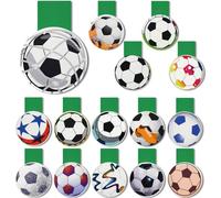 YBCCBY 15 Pz Segnalibri Magnetici Tema Calcio,Segnalibro Calcio Bambini,Segnalibri Magnetici di Pagina,Segnalibro Marcatori di Pagina,Segnalibro a Fermaglio per Insegnanti Studenti Lettura