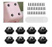YBCCBY 16 Pz Rotelle con Cuscinetti a Sfera,Ruote a Sfera per Mobili Pesanti,Ruote Girevoli Autoadesive Rotanti a 360° Ruote con Nastri Biadesivi per Pattumiere, Mobili, Contenitori (Nero)