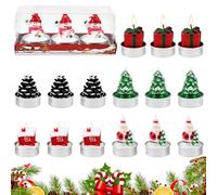 YBCCBY 18 Pz Mini Lumini Natalizi Senza Profumo,Candele di Natale per Tealight,Candeline per Decorazioni Natalizie,Candele Natalizie Delicate per Decorazione Natalizia a Casa