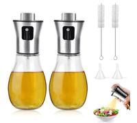 YBCCBY 2 Pz Spruzzatore per Olio da Cucina,Nebulizzatore Olio Cucina da 200ml,Spruzzino Olio per Friggitrice ad Aria,Vaporizzatore per Olio da Cucina con 2 Imbuto e 2 Spazzola per BBQ, Cucinare, Forno