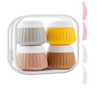 YBCCBY 4 Pz Contenitori in Silicone da Viaggio per Creme da 40 ml,Contenitori da Viaggio per Articoli da Toeletta,Vasetti Cosmetici Ricaricabili con Coperchi e Sacchetto Trasparente per Lozione Crema