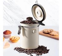 YBCCBY Barattolo Caffè Ermetico,Contenitore caffè in Acciaio Inox da 1.8L,Lattina di Caffè in Acciaio Inox a Tenuta d'Aria,Porta Caffè Ermetico con Cucchiaio per Conservare Tè, Noci, Cacao