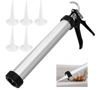 YBCCBY Pistola per Cartuccia in Silicone con Tubo in Metallo,Pistola per Cartucce a Spruzzo con Ugelli da 600 ml,Pistola per Sigillante Antigoccia per Sigillare e Incollare il Vetro