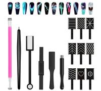 YBCCBY Set di 15 Pz Strumenti Magnetici per Unghie,Penne Magnetiche per Unghie 3D Fai Da Te,Magnete per Occhi di Gatto per Unghie,Magnete Manicure Nail Art Strumento per Occhi di Gatto