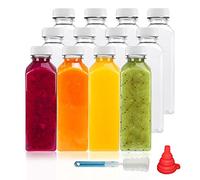 YBCPACK Confezione da 12 bottiglie di plastica da 500 ml con coperchio bianco per mini frigorifero