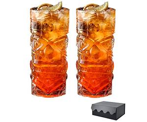 YBCPACK Confezione da 2 bicchieri Tiki, tazze Tiki in stile hawaiano, bicchieri da cocktail da 396,9 g