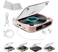YBDADOEH Lettore CD Portatile con Bluetooth 5.3, Lettore CD Portatile Personale for la casa, è Il Regalo Perfetto for la Famiglia e Gli Amici.(Pink)
